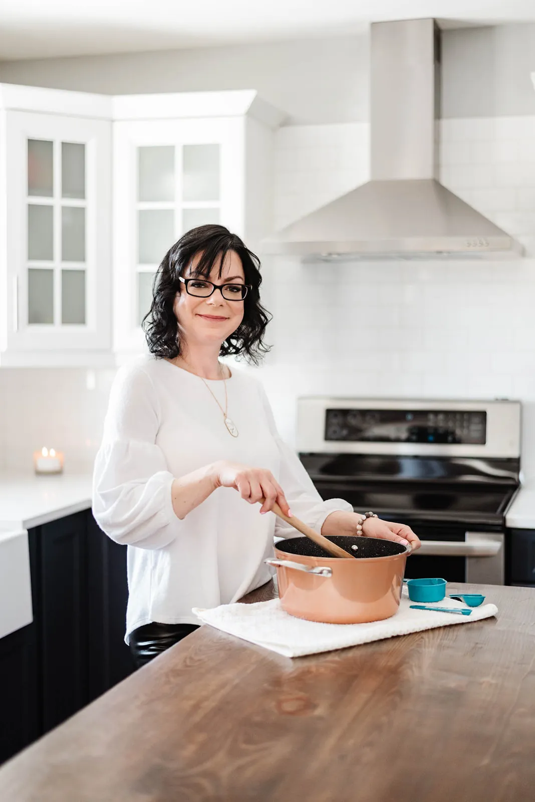 Stacie in the kitchen.